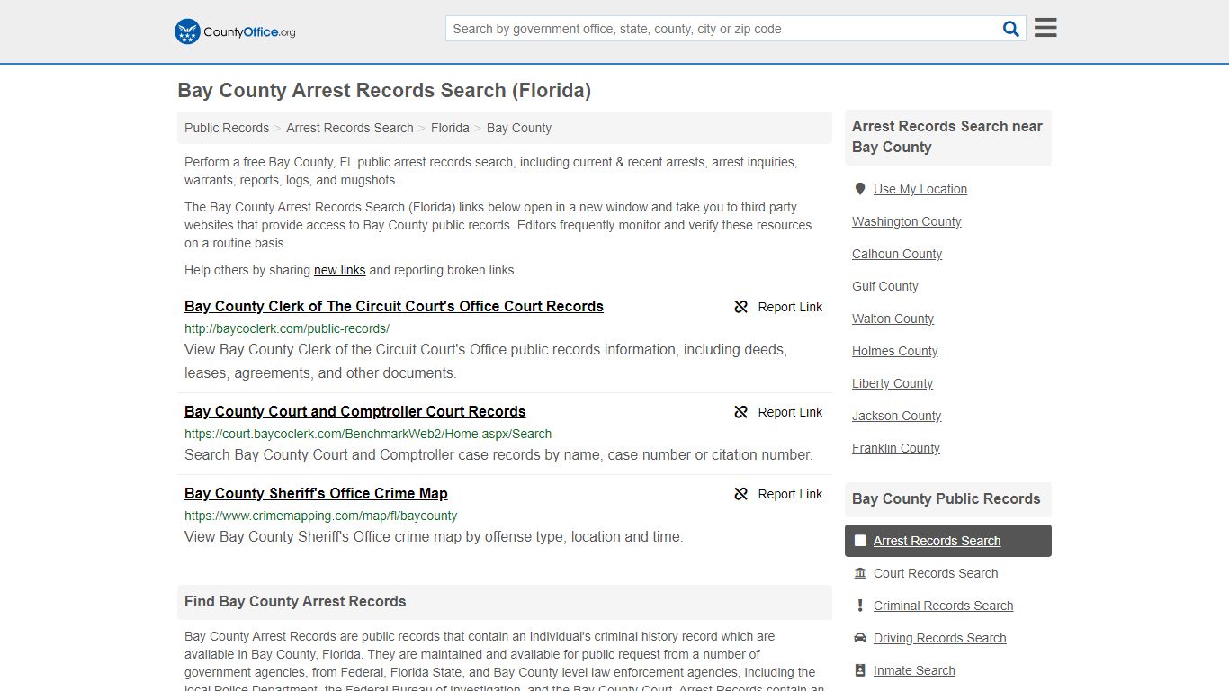 Arrest Records Search - Bay County, FL (Arrests & Mugshots)