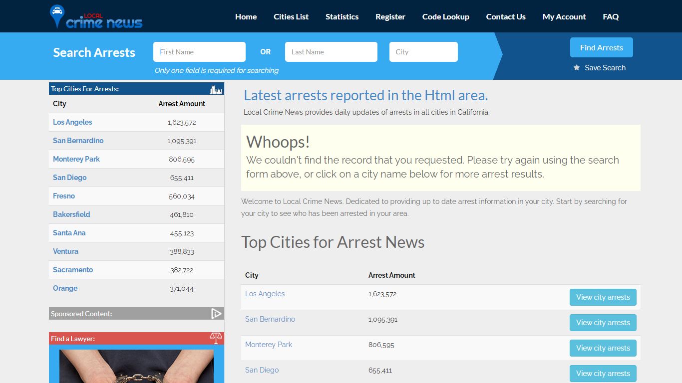 Html California Arrest Records | Local Crime News